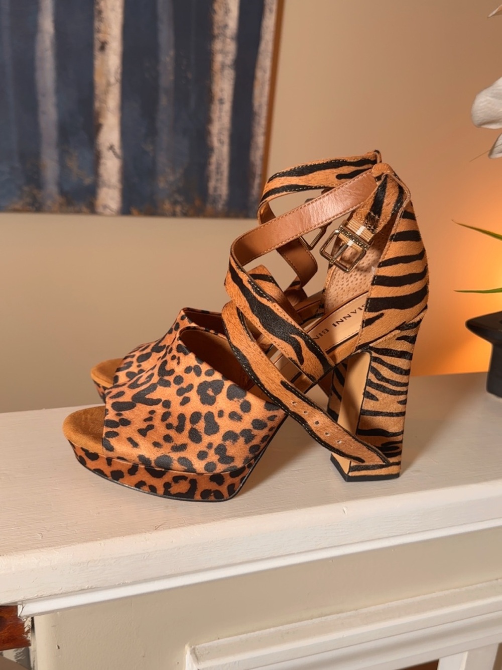 Gianni Bini Leopard & Zebra Print Platform Heels